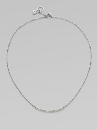 A delicate style featuring a curved bar encrusted in sparkling rhinestones on a link chain. Silvertone brassGlass stonesLength, about 16Toggle closureImported A delicate style featuring a curved bar encrusted in sparkling rhinestones on a link chain. Silvertone brassGlass stonesLength, about 16Toggle closureImported