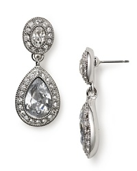 Sophisticated and glamorous, these pave stone drop earrings from Carolee Lux are the perfect finishing touch to your evening look. Sophisticated and glamorous, these pave stone drop earrings from Carolee Lux are the perfect finishing touch to your evening look.