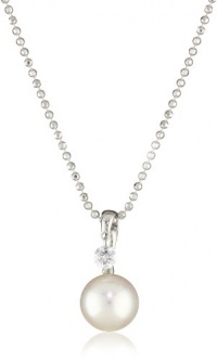 TARA Pearls Tahitian 9X10mm 14 Karat White Gold Pearl with One Diamond Pendant Necklace TARA Pearls Tahitian 9X10mm 14 Karat White Gold Pearl with One Diamond Pendant Necklace
