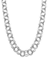 A connection to be celebrated. Touch of Silver's long chain link necklace, crafted in silver-plated brass, makes a bold statement. Approximate length: 28 inches + 2-inch extender. Approximate width: 3/8 inches. A connection to be celebrated. Touch of Silver's long chain link necklace, crafted in silver-plated brass, makes a bold statement. Approximate length: 28 inches + 2-inch extender. Approximate width: 3/8 inches.