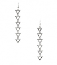 G by GUESS Geometric Linear Earrings with Rhineston, SILVER G by GUESS Geometric Linear Earrings with Rhineston, SILVER