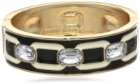 Anne Klein Deco'ed Out Gold-Tone Wide Ivory and Coral Enamel Bangle Bracelet Anne Klein Deco'ed Out Gold-Tone Wide Ivory and Coral Enamel Bangle Bracelet