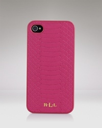 An exotically textured plastic Lauren Ralph Lauren iPhone case gleams from inside your purse and is oh-so dialed in to classic style. An exotically textured plastic Lauren Ralph Lauren iPhone case gleams from inside your purse and is oh-so dialed in to classic style.