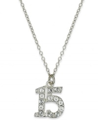 The perfect way to celebrate her 15th birthday. Giani Bernini's pretty Quinceanera pendant features the number 15 in sparkling crystal and sterling silver. Approximate length: 18 inches. Approximate drop: 1/2 inch. The perfect way to celebrate her 15th birthday. Giani Bernini's pretty Quinceanera pendant features the number 15 in sparkling crystal and sterling silver. Approximate length: 18 inches. Approximate drop: 1/2 inch.