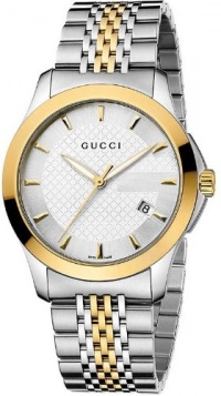 Gucci Men's YA126409 Gucci timeless Steel and Yellow PVD Silver Dial Watch Gucci Men's YA126409 Gucci timeless Steel and Yellow PVD Silver Dial Watch