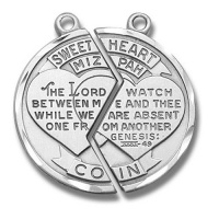 Sterling Silver Sweetheart Mizpah 18 and 24 Chain Gift Boxed Sterling Silver Sweetheart Mizpah 18 and 24 Chain Gift Boxed