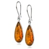 Sterling Silver Honey Amber Drop Earrings