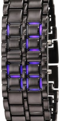 GGI International Men's MLed-Lava-BB Black Stainless Steel Lava Blue LED Digital Bracelet Watch GGI International Men's MLed-Lava-BB Black Stainless Steel Lava Blue LED Digital Bracelet Watch