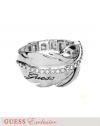 GUESS Silver-Tone Feather Ring, SILVER