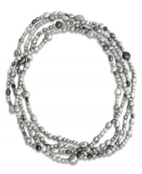 A precious collection. A collection of grey cultured freshwater pearls (2-10 mm) create a varied design upon this necklace. Its ability to layer makes this pearl necklace both captivating and filled with dimension. Approximate length: 72 inches. A precious collection. A collection of grey cultured freshwater pearls (2-10 mm) create a varied design upon this necklace. Its ability to layer makes this pearl necklace both captivating and filled with dimension. Approximate length: 72 inches.