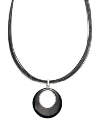 Call of the wild! Style&co.'s tiger tail pendant will have an eye-catching and exotic effect on your wardrobe. Crafted in silver tone mixed metal with black epoxy. Approximate length: 18 inches + 3-inch extender. Approximate drop: 1-3/4 inches. Call of the wild! Style&co.'s tiger tail pendant will have an eye-catching and exotic effect on your wardrobe. Crafted in silver tone mixed metal with black epoxy. Approximate length: 18 inches + 3-inch extender. Approximate drop: 1-3/4 inches.