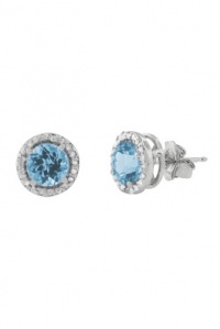 Effy Jewlery 14K White Gold Blue Topaz & Diamond Earrings, 2.20 TCW Effy Jewlery 14K White Gold Blue Topaz & Diamond Earrings, 2.20 TCW