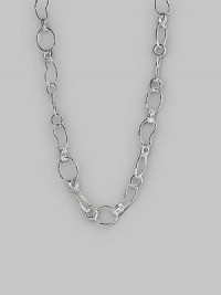 Links of various sizes and shapes join together in a long, versatile chain of polished sterling silver. Lobster claw clasp 37½ long Imported