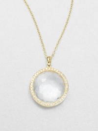 From the Lollipop Collection. A sparkling design featuring a faceted clear quartz surrounded by dazzling diamonds set in radiant 18k gold on a delicate link chain. 18k goldClear quartzDiamonds, .33 tcwLength, about 16-18 adjustablePendant size, about 1Lobster clasp closureImported From the Lollipop Collection. A sparkling design featuring a faceted clear quartz surrounded by dazzling diamonds set in radiant 18k gold on a delicate link chain. 18k goldClear quartzDiamonds, .33 tcwLength, about 16-18 adjustablePendant size, about 1Lobster clasp closureImported