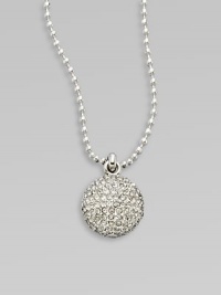 Add a little sparkle with this brilliant pavé rhinestone pendant on a long, ball link chain. RhinestonesSilvertone brassLength, about 32Pendant size, about ½ Toggle closureImported Add a little sparkle with this brilliant pavé rhinestone pendant on a long, ball link chain. RhinestonesSilvertone brassLength, about 32Pendant size, about ½ Toggle closureImported
