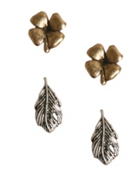 Spring has sprung! Lucky Brand's two pair set features gold tone flowers and silver tone leaves, set in mixed metal. Approximate diameter (flower): 1/3 inch. Approximate drop (leaf): 3/8 inch. Spring has sprung! Lucky Brand's two pair set features gold tone flowers and silver tone leaves, set in mixed metal. Approximate diameter (flower): 1/3 inch. Approximate drop (leaf): 3/8 inch.