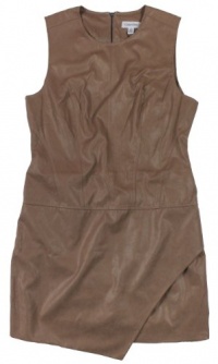 Calvin Klein Women's Sleeveless Faux Suede Seamed Chemise Dress (Medium Brown) (10) Calvin Klein Women's Sleeveless Faux Suede Seamed Chemise Dress (Medium Brown) (10)