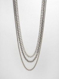 From the Chain Collection. A mix of rolo, wheat and curb sterling silver link chains in a long and elegant design. Sterling silverLength, about 36Toggle clasp closureImported From the Chain Collection. A mix of rolo, wheat and curb sterling silver link chains in a long and elegant design. Sterling silverLength, about 36Toggle clasp closureImported