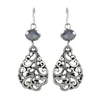 Hematite Facet Bead and Filigree Teardrop Earrings Hematite Facet Bead and Filigree Teardrop Earrings