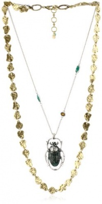 Lucky Brand Into The Wild Gold-Tone Scarab Double Necklace Lucky Brand Into The Wild Gold-Tone Scarab Double Necklace