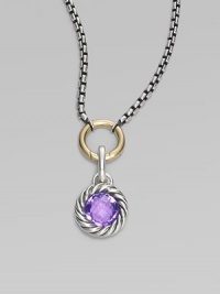 A richly faceted amethyst in a graceful cable frame makes an elegant addition to your own necklace or bracelet. Amethyst Sterling silver Diameter, about ½ Spring clip clasp Made in USA Please note: Necklace sold separately. A richly faceted amethyst in a graceful cable frame makes an elegant addition to your own necklace or bracelet. Amethyst Sterling silver Diameter, about ½ Spring clip clasp Made in USA Please note: Necklace sold separately.