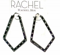 Rachel Roy Geometric Hematite Hoop Earrings Rachel Roy Geometric Hematite Hoop Earrings