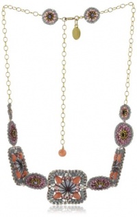 Miguel Ases Pink Coral and Blue Lace Agate 14k Gold Filled Necklace Miguel Ases Pink Coral and Blue Lace Agate 14k Gold Filled Necklace