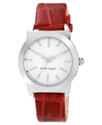This berry-colored watch from Nine West adds a twist to your lovely looks. This berry-colored watch from Nine West adds a twist to your lovely looks.