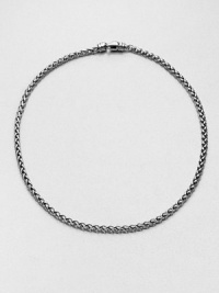 A simply elegant style in sleek sterling silver; perfect on it's own or with your favorite enhancer. Sterling silverLength, about 16Lobster clasp closureImported A simply elegant style in sleek sterling silver; perfect on it's own or with your favorite enhancer. Sterling silverLength, about 16Lobster clasp closureImported