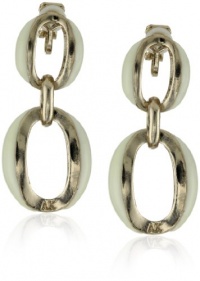 Anne Klein Zelda Gold-Tone Ivory Enamel Drop Earrings