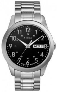 Timex Men's T2M932 Elevated Classics Dress Silver-Tone Stainless Steel Expansion Band Watch