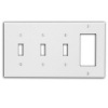 Leviton P326-W 4-Gang 3-Toggle Decora/GFCI Device Combination Wallplate, White