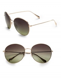 These simply chic frames feature a bohemian design. Available in gold with green polar gradient lens or silver chrome with blue polar gradient lens. 100% UV protection Imported These simply chic frames feature a bohemian design. Available in gold with green polar gradient lens or silver chrome with blue polar gradient lens. 100% UV protection Imported