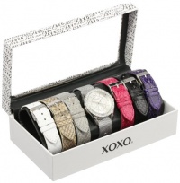 XOXO Women's XO9053 Seven Color Snake and Mesh Interchangeable Strap Set Watch XOXO Women's XO9053 Seven Color Snake and Mesh Interchangeable Strap Set Watch