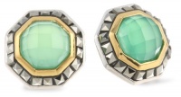 Judith Jack Mini Octagons Sterling Silver, Chalcedony and Marcasite Button Earrings Judith Jack Mini Octagons Sterling Silver, Chalcedony and Marcasite Button Earrings