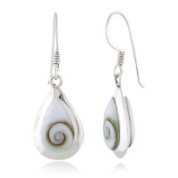 Chuvora Sterling Silver Shiva Eye Swirl Shell Inlay Dangle Earrings Chuvora Sterling Silver Shiva Eye Swirl Shell Inlay Dangle Earrings