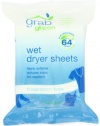 Grab Green Wet Dryer Cloths, Fragrance Free, 32 Sheets