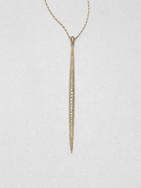 Like a pod protecting its precious contents, this aptly-named pendant offers a graceful, graduated row of dazzling diamonds, suspended on a delicate barley link chain.Diamonds, .54 tcw14k yellow goldChain length, about 26Pendant length, about 3Spring ring claspMade in USA Like a pod protecting its precious contents, this aptly-named pendant offers a graceful, graduated row of dazzling diamonds, suspended on a delicate barley link chain.Diamonds, .54 tcw14k yellow goldChain length, about 26Pendant length, about 3Spring ring claspMade in USA