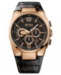 Now's the time to make a bold statement. The warm tones found on this Hugo Boss watch forge new fashion territory. Now's the time to make a bold statement. The warm tones found on this Hugo Boss watch forge new fashion territory.