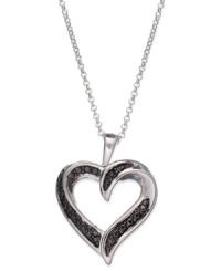 A look that's sure to be loved. Victoria Townsend's heart pendant offers a radiant touch with the addition of round-cut black diamonds (1/10 ct. t.w.). Approximate length: 18 inches. Approximate drop: 3/4 inch. A look that's sure to be loved. Victoria Townsend's heart pendant offers a radiant touch with the addition of round-cut black diamonds (1/10 ct. t.w.). Approximate length: 18 inches. Approximate drop: 3/4 inch.