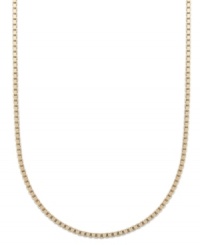 A simple chain adds a ton of dimension. Giani Bernini's intricate box chain is crafted in 24k gold over sterling silver. Approximate length: 24 inches. A simple chain adds a ton of dimension. Giani Bernini's intricate box chain is crafted in 24k gold over sterling silver. Approximate length: 24 inches.