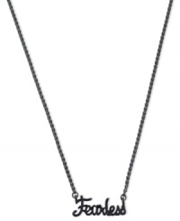Style with guts. Showcase your personality with this affirmation pendant necklace from BCBGeneration. Features script text in hematite tone mixed metal. Approximate length: 16 inches. Style with guts. Showcase your personality with this affirmation pendant necklace from BCBGeneration. Features script text in hematite tone mixed metal. Approximate length: 16 inches.