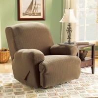 Sure Fit 119824455_TAUP Stretch Pinstripe Recliner Slipcover, Taupe Sure Fit 119824455_TAUP Stretch Pinstripe Recliner Slipcover, Taupe