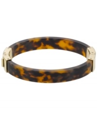 Beat the heat in this sunglass-inspired style. Michael Kors incorporates tortoise shell hues in this trendy bangle bracelet. Crafted in gold tone mixed metal and acetate with a slip-on hinge clasp. Approximate diameter: 2-1/2 inches. Beat the heat in this sunglass-inspired style. Michael Kors incorporates tortoise shell hues in this trendy bangle bracelet. Crafted in gold tone mixed metal and acetate with a slip-on hinge clasp. Approximate diameter: 2-1/2 inches.