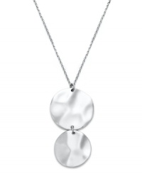 Totally on trend. Giani Bernini incorporates a unique hammered surface into this double drop design. Crafted in sterling silver. Approximate length: 16 inches. Approximate drop: 2-1/4 inches. Totally on trend. Giani Bernini incorporates a unique hammered surface into this double drop design. Crafted in sterling silver. Approximate length: 16 inches. Approximate drop: 2-1/4 inches.