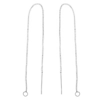 Sterling Silver Ear Threads Threaders 5 Inch Box Chain with Loop