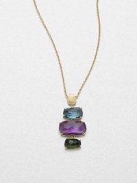From the Murano Collection. Stunning multicolored, faceted stones set in hand-crafted 18k gold on a delicate link chain. Green tourmaline, amethyst and blue topaz18k goldLength, about 17Pendant size, about 2Lobster clasp closureMade in Italy From the Murano Collection. Stunning multicolored, faceted stones set in hand-crafted 18k gold on a delicate link chain. Green tourmaline, amethyst and blue topaz18k goldLength, about 17Pendant size, about 2Lobster clasp closureMade in Italy