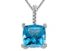 Genuine Blue Topaz Pendant by Effy Collection® in 14 kt White Gold