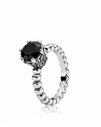 PANDORA's stunning melanite solitaire gets an artsy infusion with an oxidized setting and beaded silver band. This ring is just waiting to be added to a stylish stack for a signature accessory statement. PANDORA's stunning melanite solitaire gets an artsy infusion with an oxidized setting and beaded silver band. This ring is just waiting to be added to a stylish stack for a signature accessory statement.