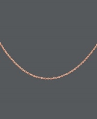 Snap up the hot, new trend of the season! Rose gold has hit the style scene in full force and this cheeky chain has an extra special touch with a heart link charm at the clasp. Crafted in 14k rose gold. Approximate length: 20 inches. Snap up the hot, new trend of the season! Rose gold has hit the style scene in full force and this cheeky chain has an extra special touch with a heart link charm at the clasp. Crafted in 14k rose gold. Approximate length: 20 inches.